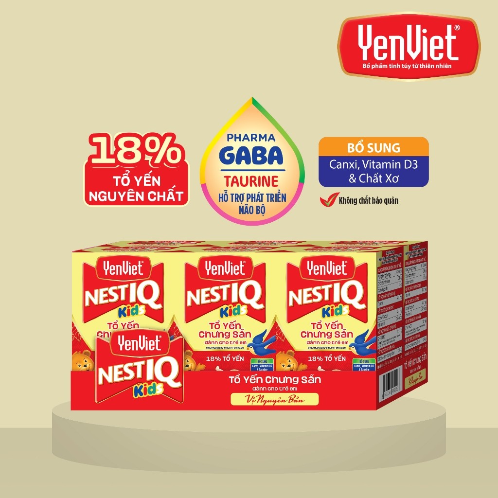 Tổ Yến Chưng Sẵn Trẻ Em YenViet Nest IQ - Hương Tự Nhiên (Lốc 6 lọ)