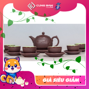 Bộ ấm trà gốm nâu