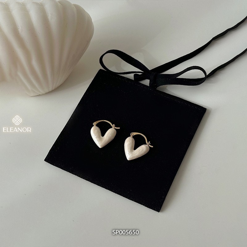 Bông tai nữ chuôi bạc 925 Eleanor Accessories hình trái tim phụ kiện trang sức 5650