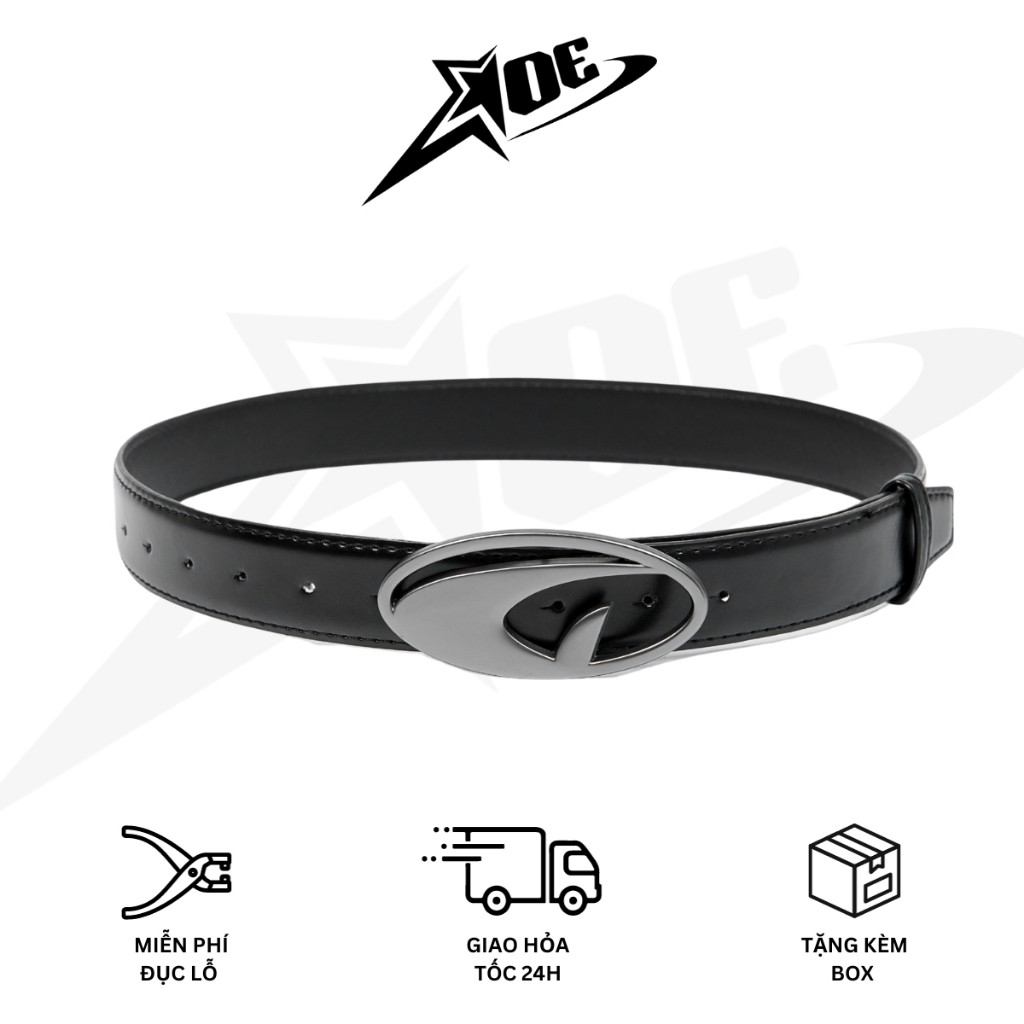 AOE STUDIO - Thắt lưng nam nữ da Y2K chất liệu dây nịt da PU cao cấp logo chữ Q